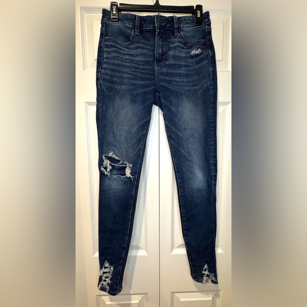American Eagle The Dream Jean Hi-Rise Jegging Dark Wash Ripped Jeans Size 4